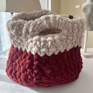 Cozy Two-Tone Crocheted Basket